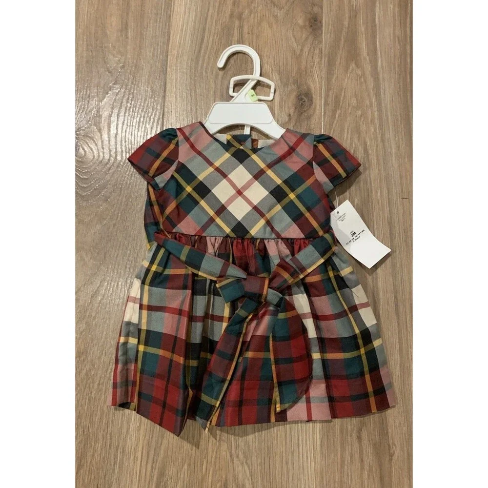 Ralph Lauren Baby Girl 3M Tartan Plaid Holiday Dress Bloomers 2PC NWT $75